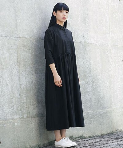 Mochi.モチ.shirt dress [ma-op-04/black/・1]