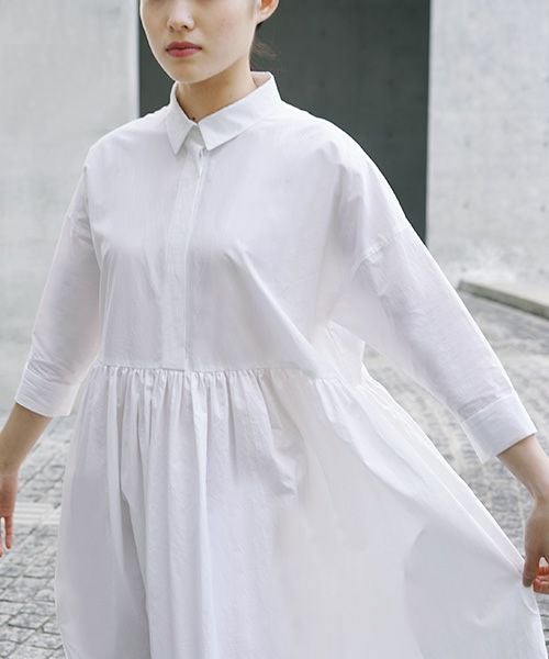 Mochi.モチ.shirt dress [ma-op-04/white/・1]