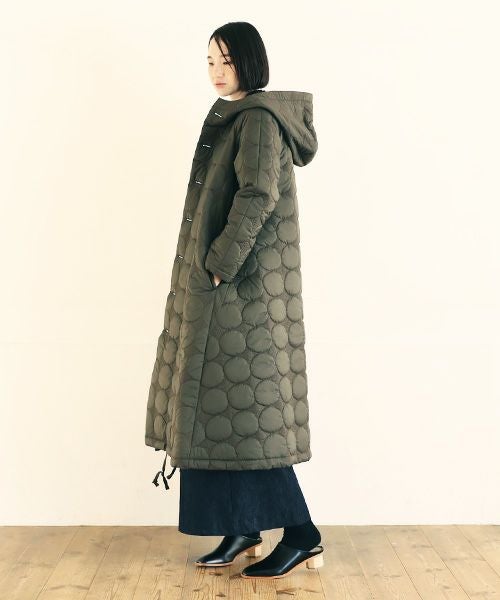 Mochi.モチ.quilted hood coat[ma9-co-01/khaki]_