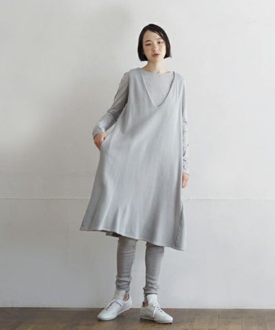 Mochi / home&miles.モチ / ホーム＆マイルズ.v-neck one piece [grey fog]