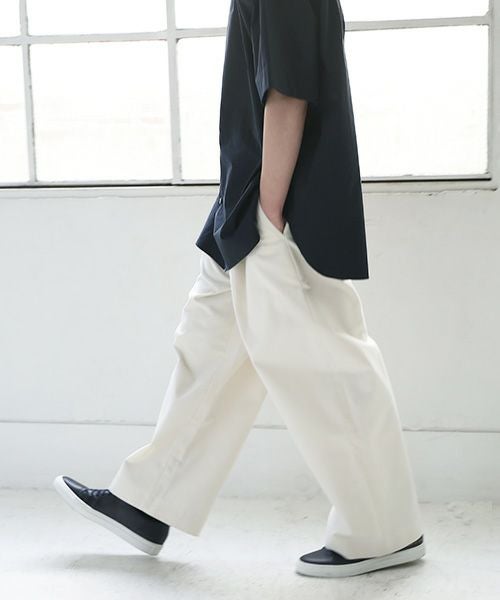 STUDIONICHOLSON スタジオニコルソン.POWDER COTTON OVERSIZED SHORTS SLEEVE SHIRT[SNM-567/DARK NAVY]