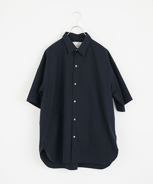 STUDIONICHOLSON スタジオニコルソン.POWDER COTTON OVERSIZED SHORTS SLEEVE SHIRT[SNM-567/DARK NAVY]