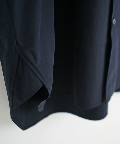 STUDIONICHOLSON スタジオニコルソン.POWDER COTTON OVERSIZED SHORTS SLEEVE SHIRT[SNM-567/DARK NAVY]