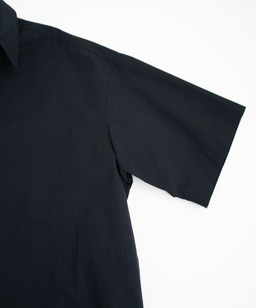 STUDIONICHOLSON スタジオニコルソン.POWDER COTTON OVERSIZED SHORTS SLEEVE SHIRT[SNM-567/DARK NAVY]