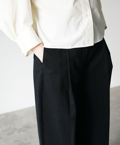STUDIONICHOLSON スタジオニコルソン.PEACHED COTTON TWILL VOLUME PLEAT PANTS [SNW-145 / BLACK]