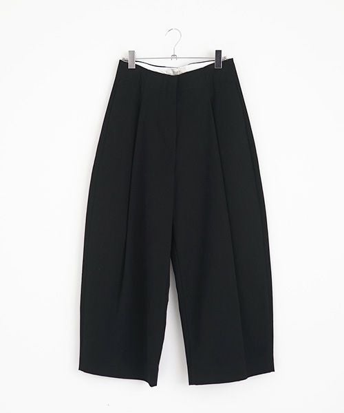 STUDIONICHOLSON スタジオニコルソン.PEACHED COTTON TWILL VOLUME PLEAT PANTS [SNW-145 / BLACK]
