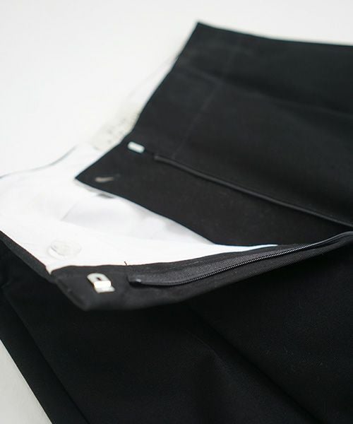STUDIONICHOLSON スタジオニコルソン.PEACHED COTTON TWILL VOLUME PLEAT PANTS [SNW-145 / BLACK]