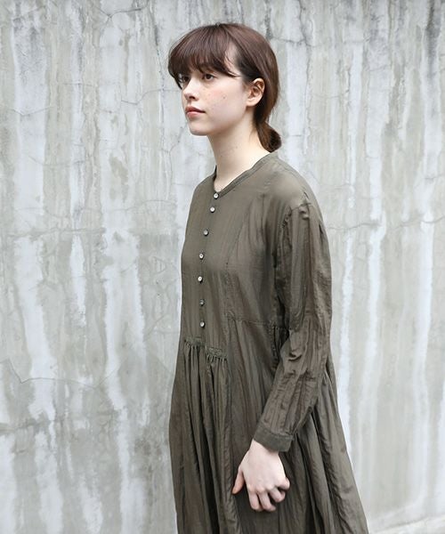 suzuki takayuki スズキタカユキ gathered dress [A221-16/khaki]