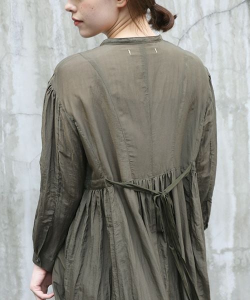 suzuki takayuki スズキタカユキ gathered dress [A221-16/khaki]
