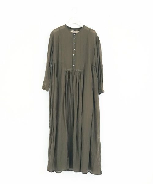 suzuki takayuki スズキタカユキ gathered dress [A221-16/khaki]