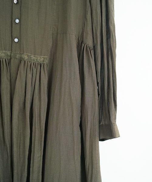 suzuki takayuki スズキタカユキ gathered dress [A221-16/khaki]