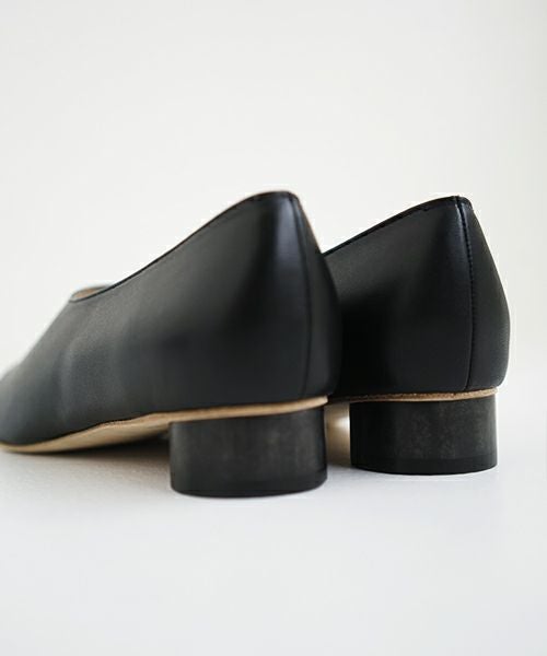 _Fot wood heel mules_octagon [0902s・black]