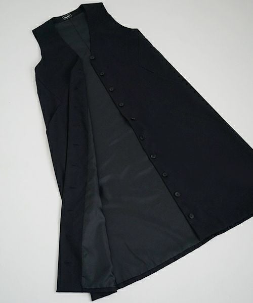 Mochi.モチ.vest dress [ma21-op-04/black]