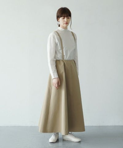 Mochi.モチ.panel suspender skirt [ma21-sk-01/khaki beige]