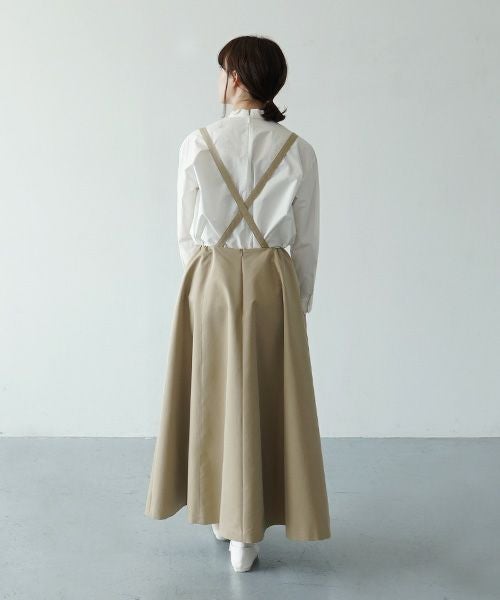 Mochi.モチ.panel suspender skirt [ma21-sk-01/khaki beige]