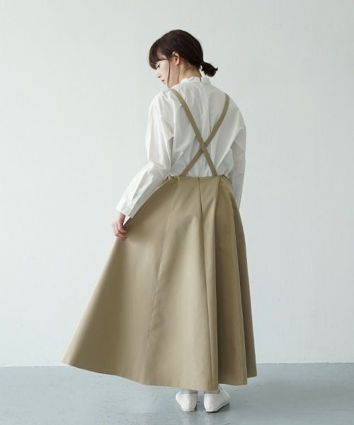Mochi.モチ.panel suspender skirt [ma21-sk-01/khaki beige]