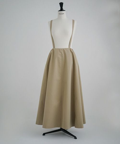 Mochi.モチ.panel suspender skirt [ma21-sk-01/khaki beige]