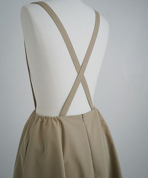 Mochi.モチ.panel suspender skirt [ma21-sk-01/khaki beige]
