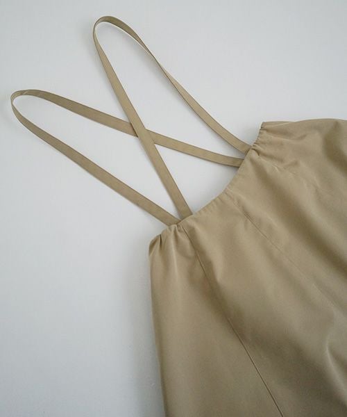 Mochi.モチ.panel suspender skirt [ma21-sk-01/khaki beige]