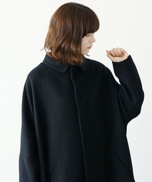 Mochi.モチ.stand fall collar coat [ma21-co-02/black]