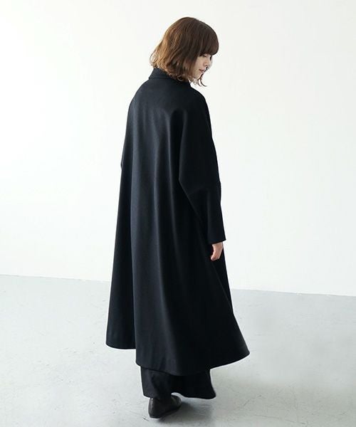 Mochi モチ stand fall collar coat [ma21-co-02/black]