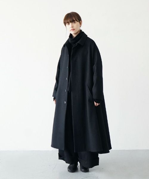 Mochi モチ stand fall collar coat [ma21-co-02/black]