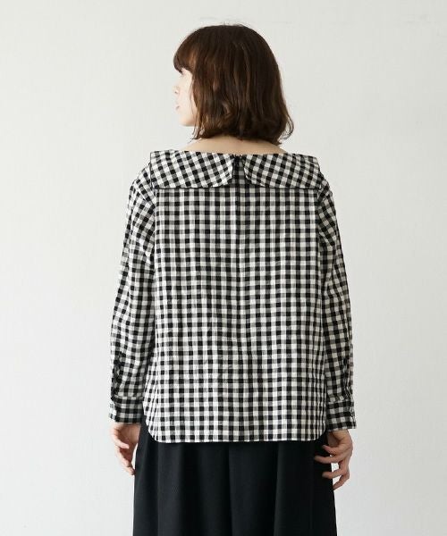 Mochi.モチ.sailor shirt [ma21-sh-01/gingham check]