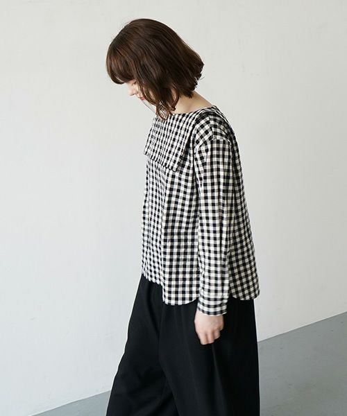 Mochi.モチ.sailor shirt [ma21-sh-01/gingham check]