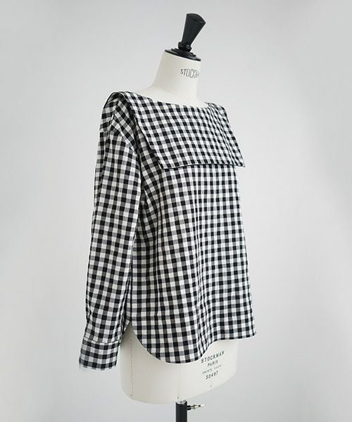 Mochi.モチ.sailor shirt [ma21-sh-01/gingham check]