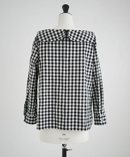 Mochi.モチ.sailor shirt [ma21-sh-01/gingham check]