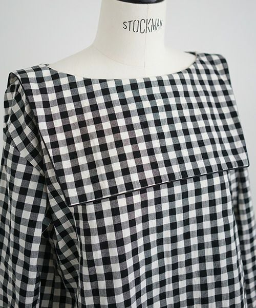 Mochi.モチ.sailor shirt [ma21-sh-01/gingham check]