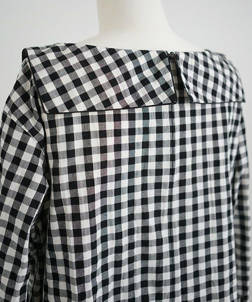 Mochi.モチ.sailor shirt [ma21-sh-01/gingham check]