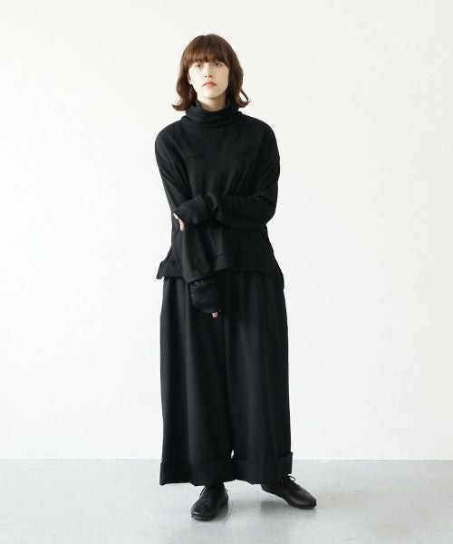 Mochi.モチ.cropped wide pants [ma21-pt-02/black]