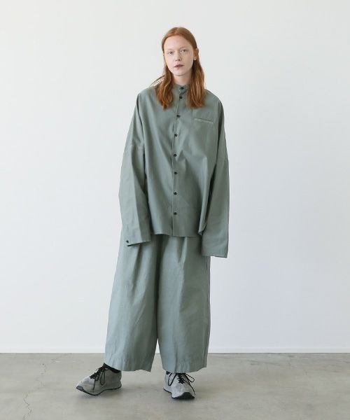 VU.ヴウ.dyed stand collar shirt vu-a12-s02[GREEN GRAY]