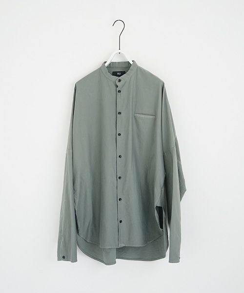 VU.ヴウ.dyed stand collar shirt vu-a12-s02[GREEN GRAY]