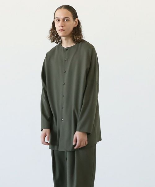 VU.ヴウ.no collar shirt vu-a12-s03[KHAKI]
