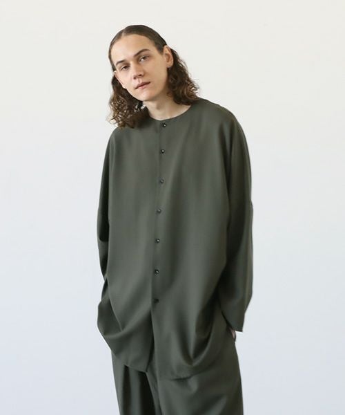 VU.ヴウ.no collar shirt vu-a12-s03[KHAKI]