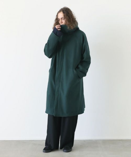 ウールフードコート VU / ヴウ ウールフードコート hood coat [GREEN]｜公式通販 Palm maison