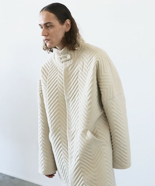 VU.ヴウ.Herringbone quilt coat vu-a12-c14[ICE GRAY]_