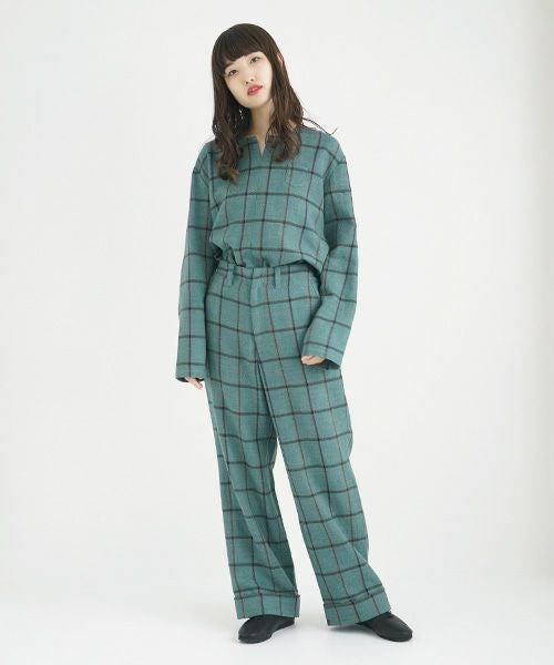 ohta.オオタ.check wide pants [st-29C]