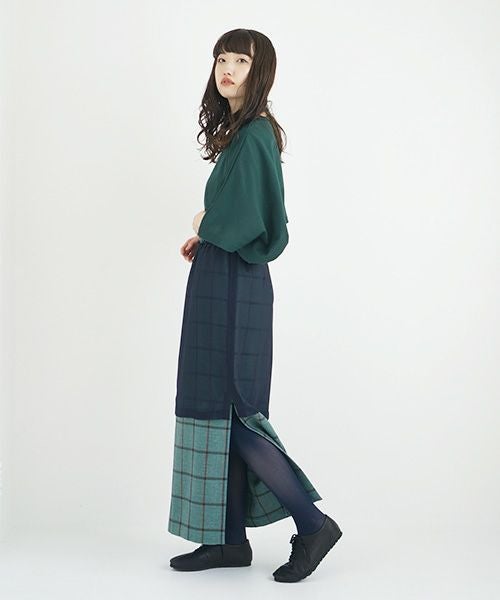 ohta.オオタ.navy chesk skirt [sk-14C]