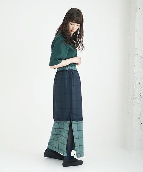 ohta.オオタ.navy chesk skirt [sk-14C]