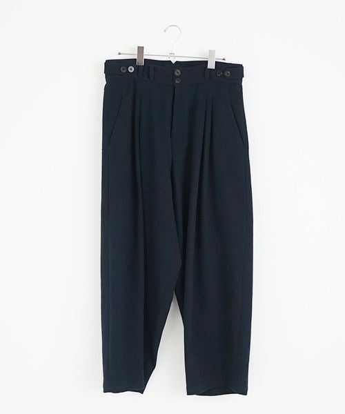 YANTOR ヤントル 6ply Khadi 2tuck Wide Pants[Y215PT08/NAVY]