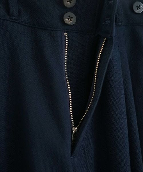 YANTOR.ヤントル.6ply Khadi 2tuck Wide Pants[Y215PT08/NAVY]