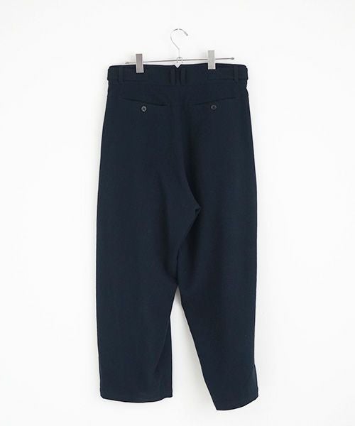 YANTOR.ヤントル.6ply Khadi 2tuck Wide Pants[Y215PT08/NAVY]