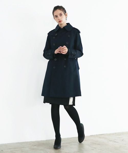 SWANLAKE スワンレイク.Plain trench coat with liner[CO-765/NAVY]