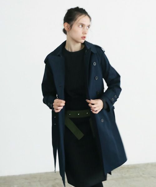 SWANLAKE スワンレイク Plain trench coat with liner[CO-765/NAVY]