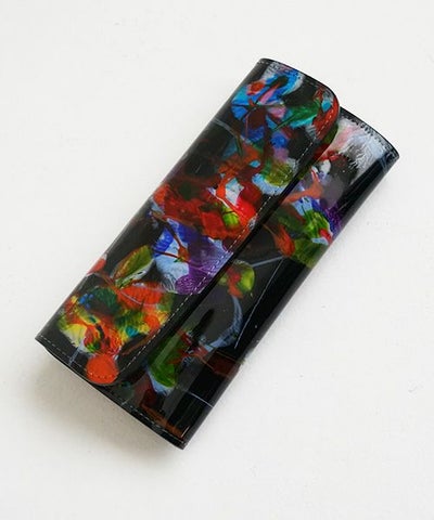 macromauro マクロマウロ.paint black wallet long