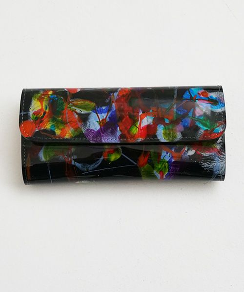 macromauro マクロマウロ.paint black wallet long