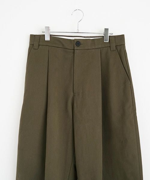 STUDIONICHOLSON スタジオニコルソン.VOLUME PLEAT PANTS[SNM-351/ARMY GREEN]
